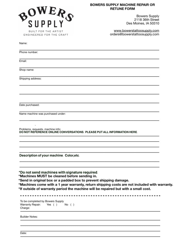 MACHINE REPAIRS/ TUNING