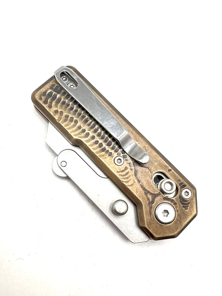 CARVED BRASS RAZOR KNIFE