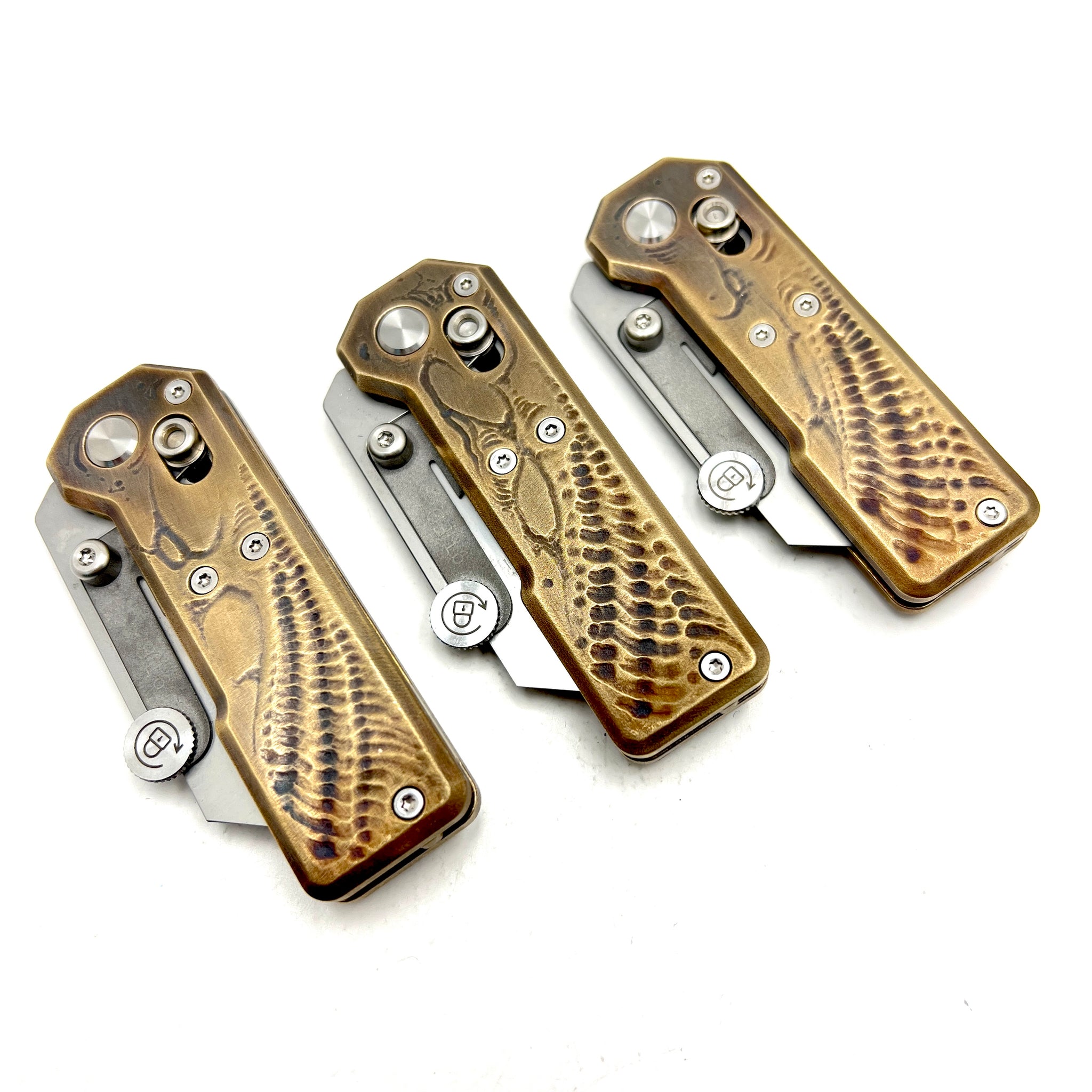 CARVED BRASS RAZOR KNIFE