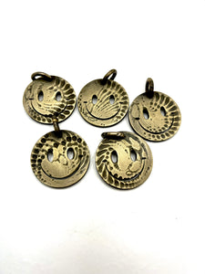 BIO-MECH BRASS SMILEY MEDALLION