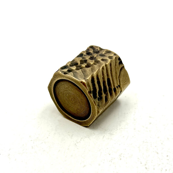 CARVED BRASS INK WELL